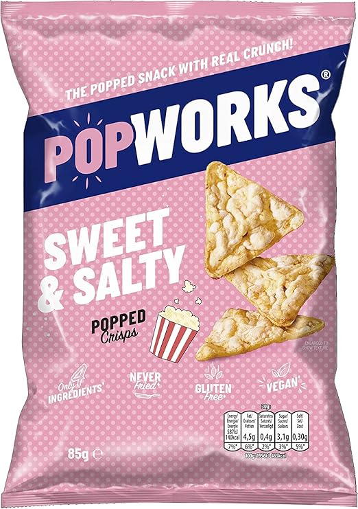 Popworks Sweet and Salty Popped Crisps, 28 g