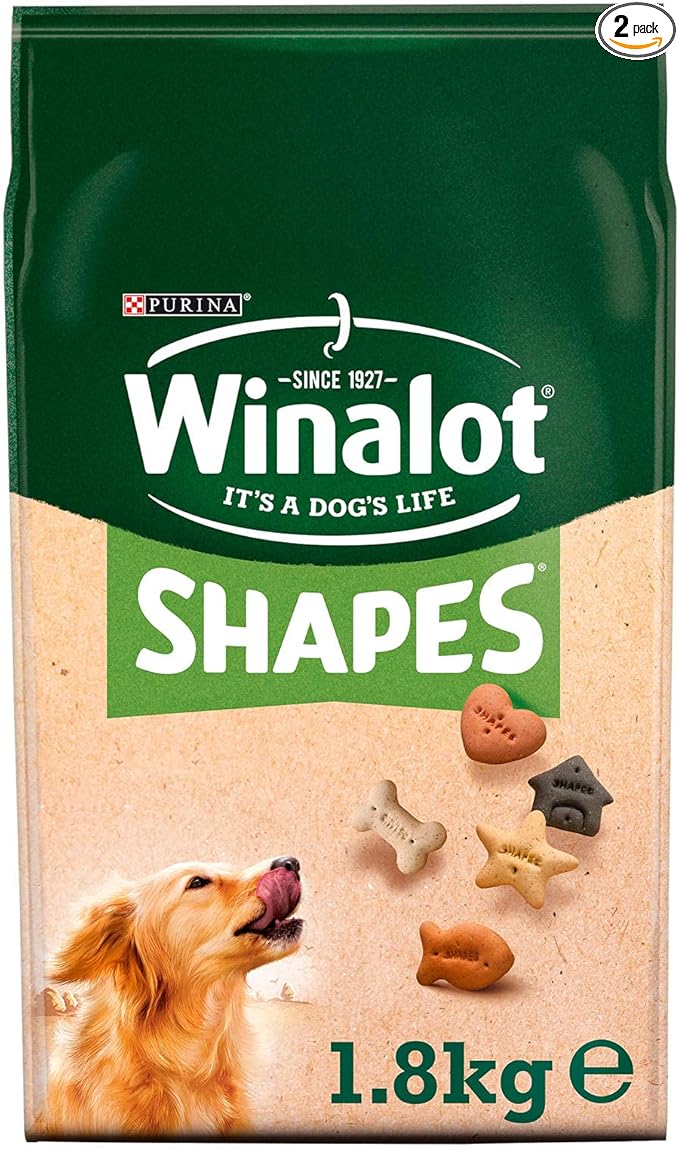 Winalot 2 x Shapes Dog Biscuits, 1.8kg