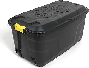 XXL Transport Box Cushion Box with 145-Litre Capacity and 4 Wheels, Detachable and Lockable Lid, Robust Design, Moisture Protection, 93 x 53 x 46 cm