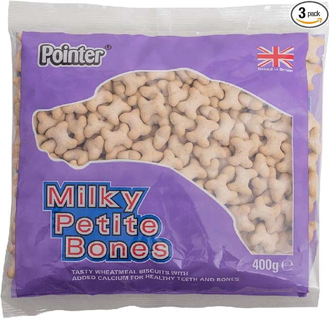 Pointer Milky Bones Dog Treat Biscuit with Calcium - 3 Pack (3 x 400g) - 1.2kg
